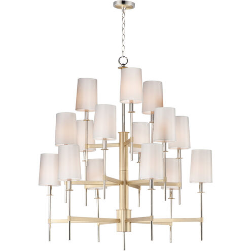 Uptown 15 Light 39 inch Satin Brass/Polished Nickel Chandelier Ceiling Light