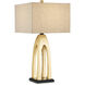 Archway 31.5 inch 150 watt Contemporary Gold Leaf and Black Table Lamp Portable Light