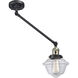 Small Oxford 30 inch 60.00 watt Black Antique Brass Swing Arm Wall Light, Franklin Restoration