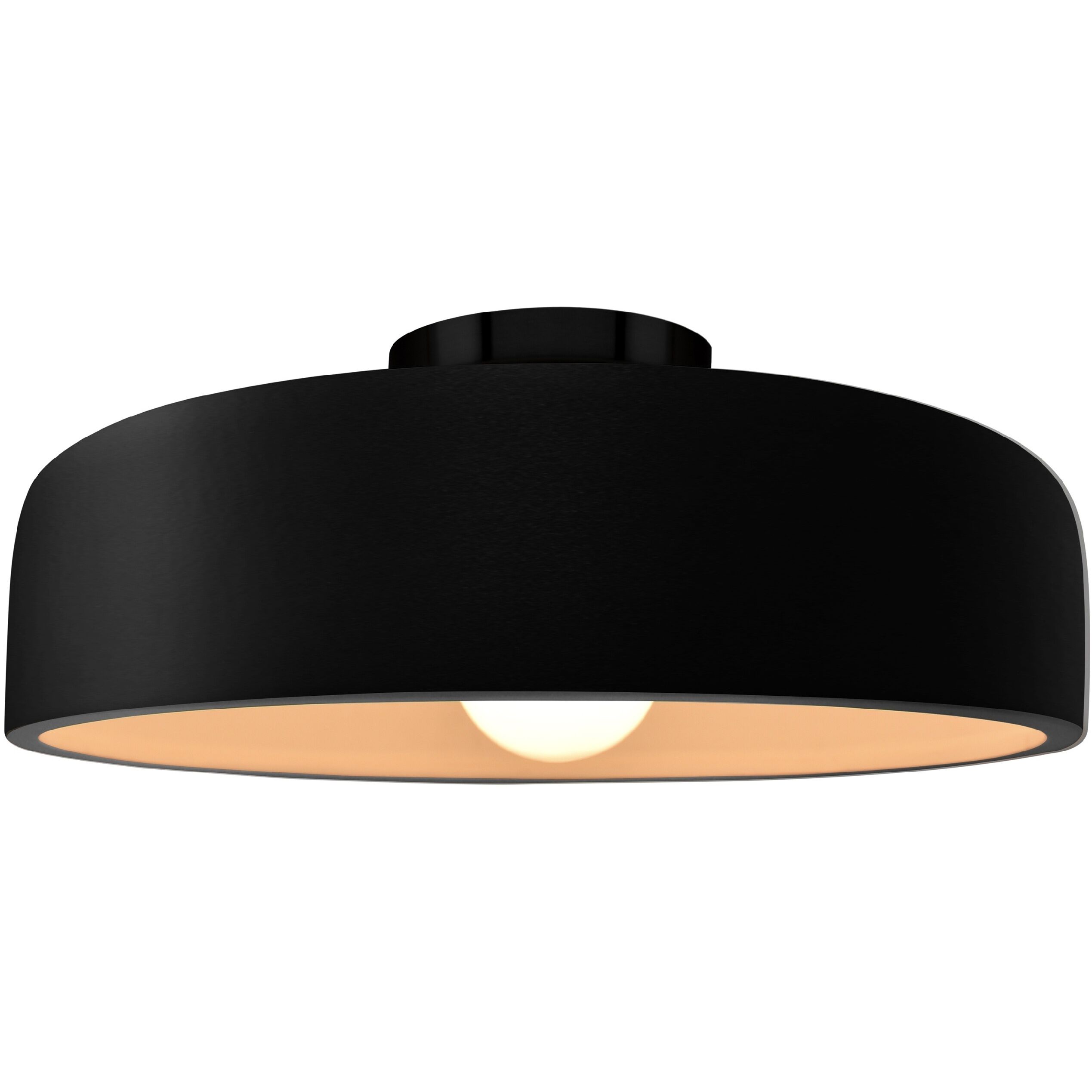 Radiance Collection - Spire LED 13 inch Carbon Matte Black and Matte Black Semi-Flush Ceiling Light in Dedicated LED, 13W x 6H, Form+Finish+Function