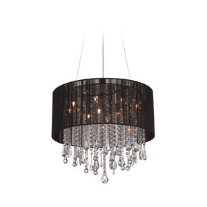 Beverly Dr. 12 Light 20 inch Black Silk String Dual Mount Ceiling Light, Convertible to Hanging