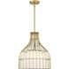 Evensong LED 15.75 inch Brushed Gold Pendant Ceiling Light