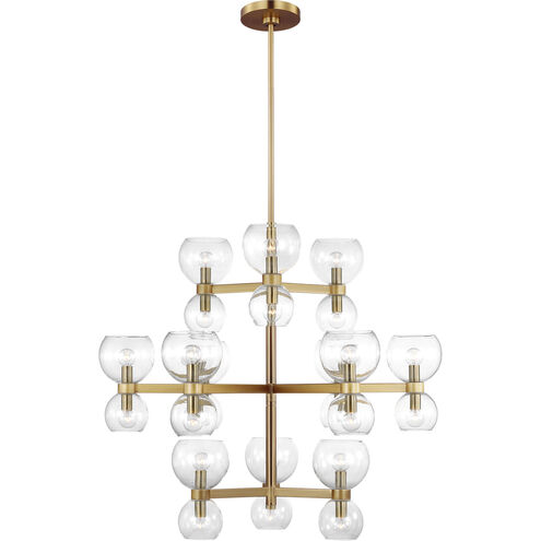 kate spade new york Londyn 24 Light 36.5 inch Burnished Brass with Clear Glass Chandelier Ceiling Light