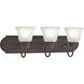 Independence 3 Light 24 inch Tannery Bronze Wall Mt Bath 3 Arm Wall Light