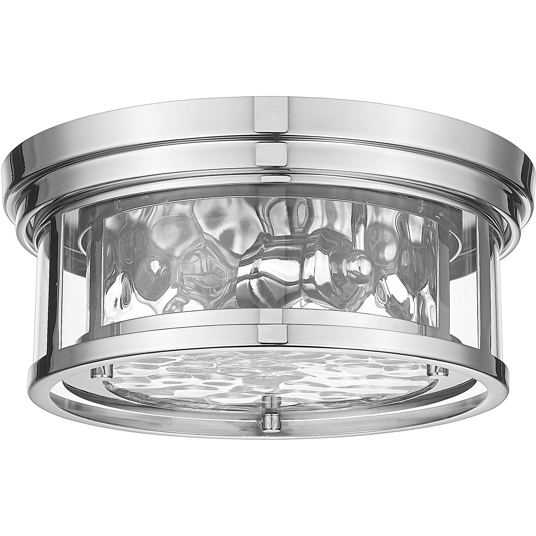 Clarion 2 Light 12 inch Polished Nickel Flush Mount Ceiling Light