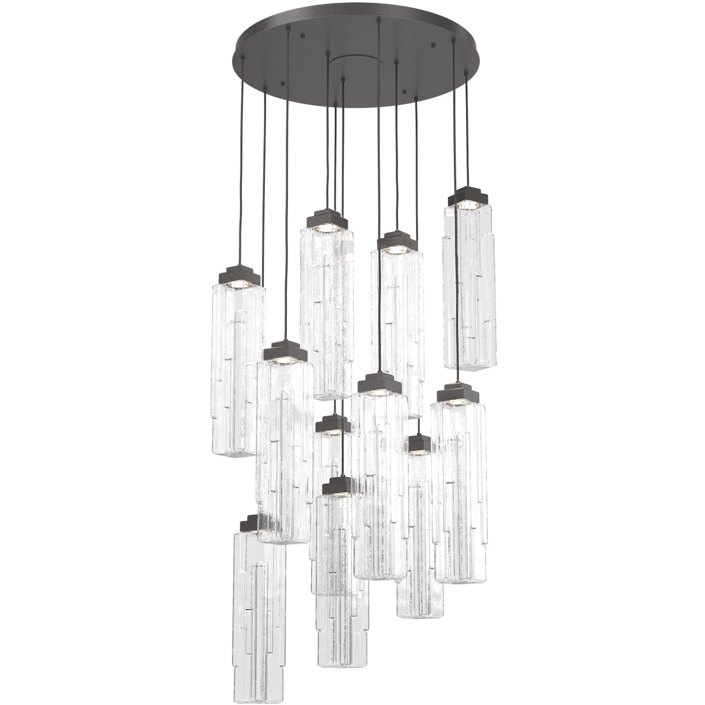Ledgestone LED 34 inch Graphite Chandelier Ceiling Light, Round Multi-Port