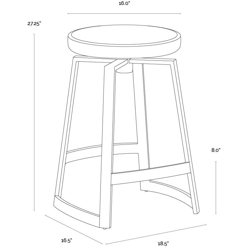 Hendrix 27.25 inch Black / Yellow Gold Swivel Counter Stool, Swivel