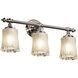 Veneto Luce 3 Light 22 inch Brushed Nickel Bath Bar Wall Light in White Frosted (Veneto Luce), Cylinder with Rippled Rim, Incandescent
