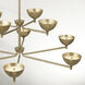 Francesca LED 43 inch Feathered Gold Chandelier Ceiling Light
