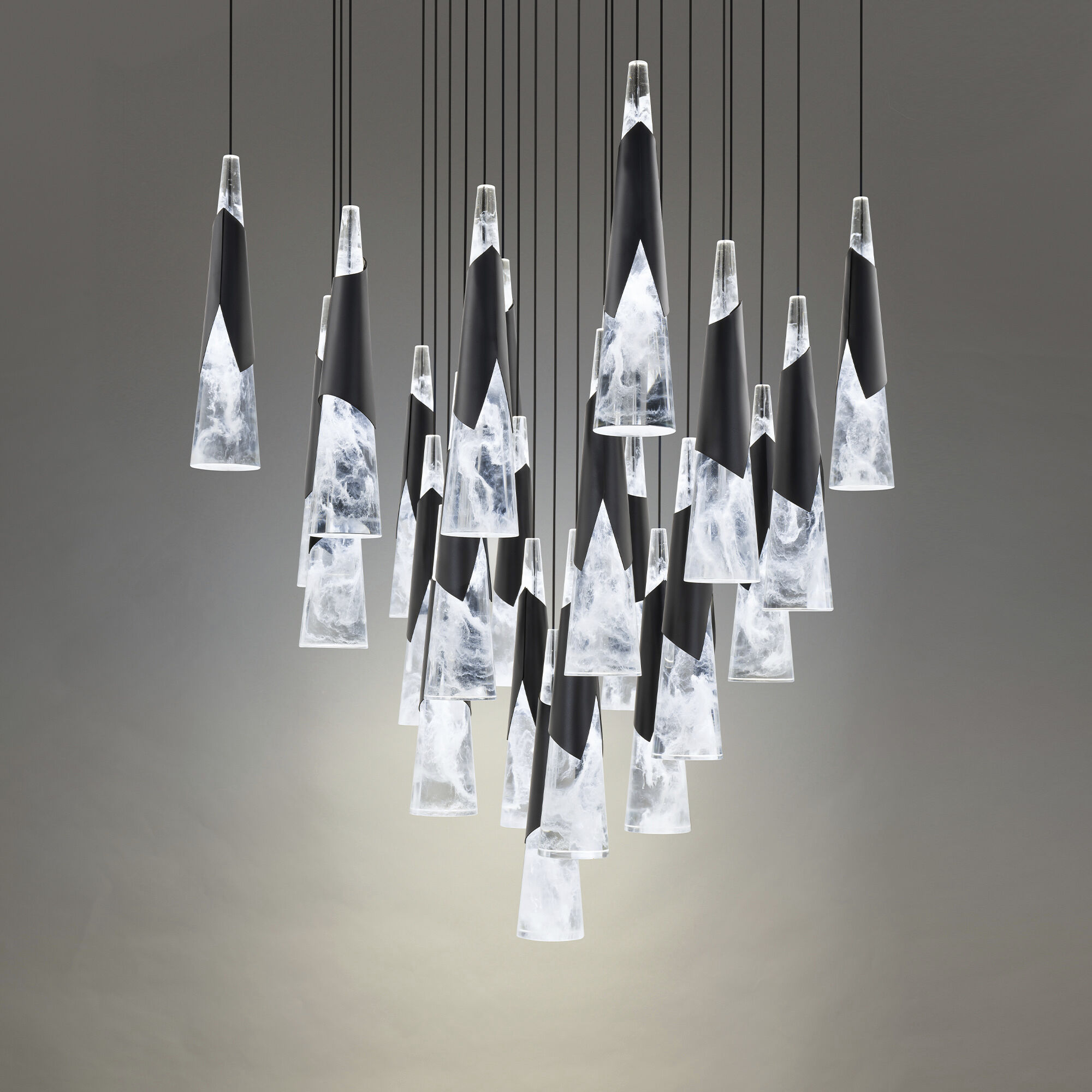 Kilt 25 Light 28 inch Black Multi-Light Pendant Ceiling Light