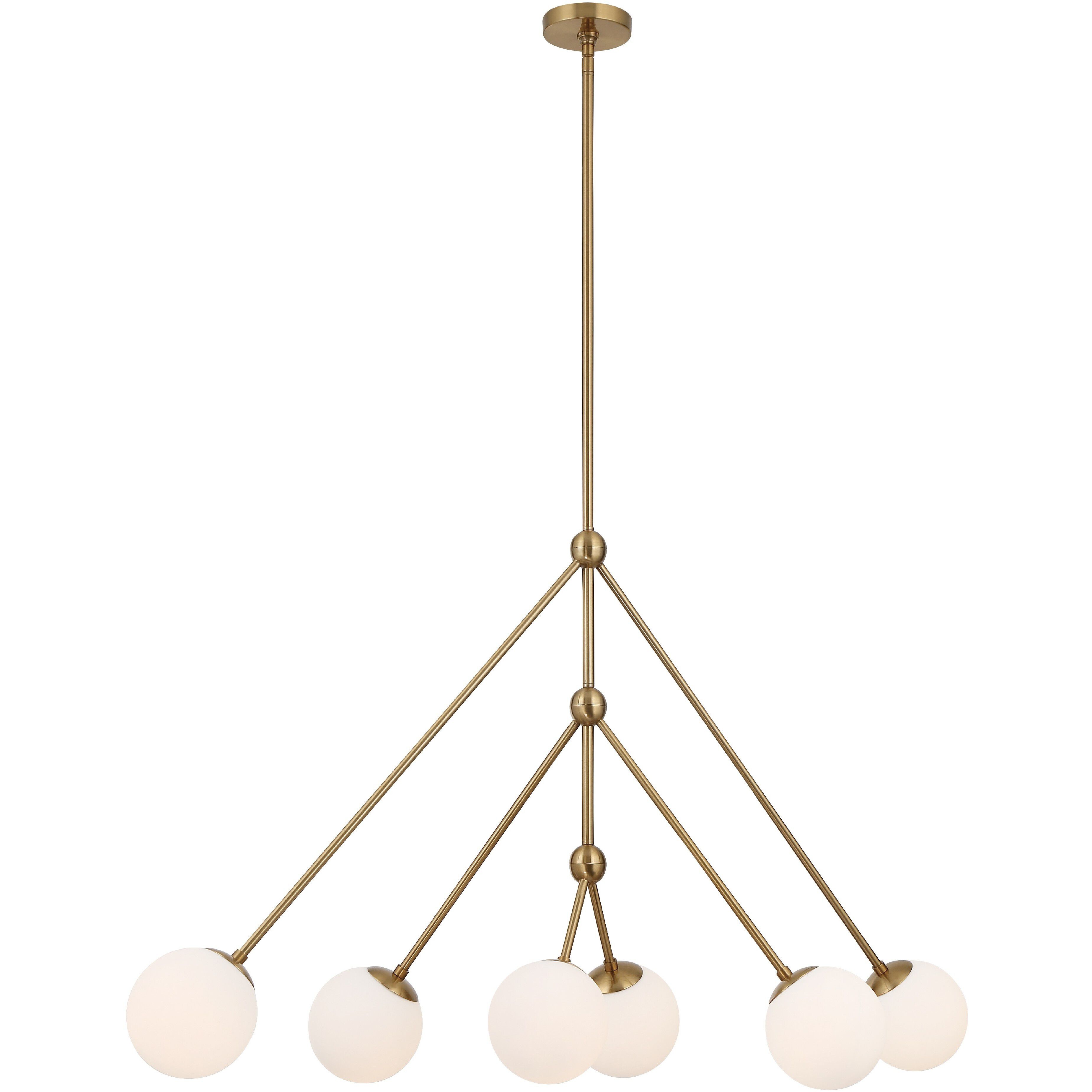 Omni 6 Light 46.5 inch Aged Brass Chandelier Ceiling Light