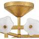 Azalea 4 Light 20.25 inch Distressed Brass Semi-flush Mount Ceiling Light