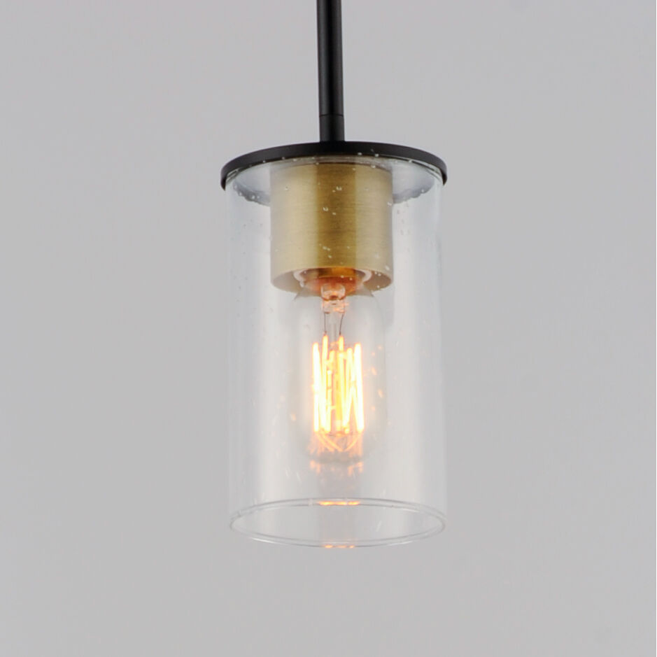 Sleek 1 Light 4 inch Antique Brass/Black Mini Pendant Ceiling Light in Antique Brass and Black