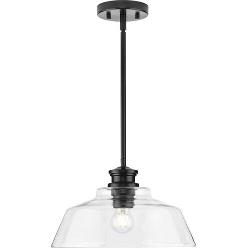 Singleton 1 Light 14 inch Matte Black Pendant Ceiling Light