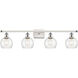 Ballston Athens 4 Light 36 inch White and Polished Chrome Bath Vanity Light Wall Light in Seedy Glass