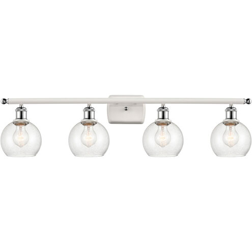 Ballston Athens LED 36 inch White and Polished Chrome Bath Vanity Light Wall Light in Seedy Glass