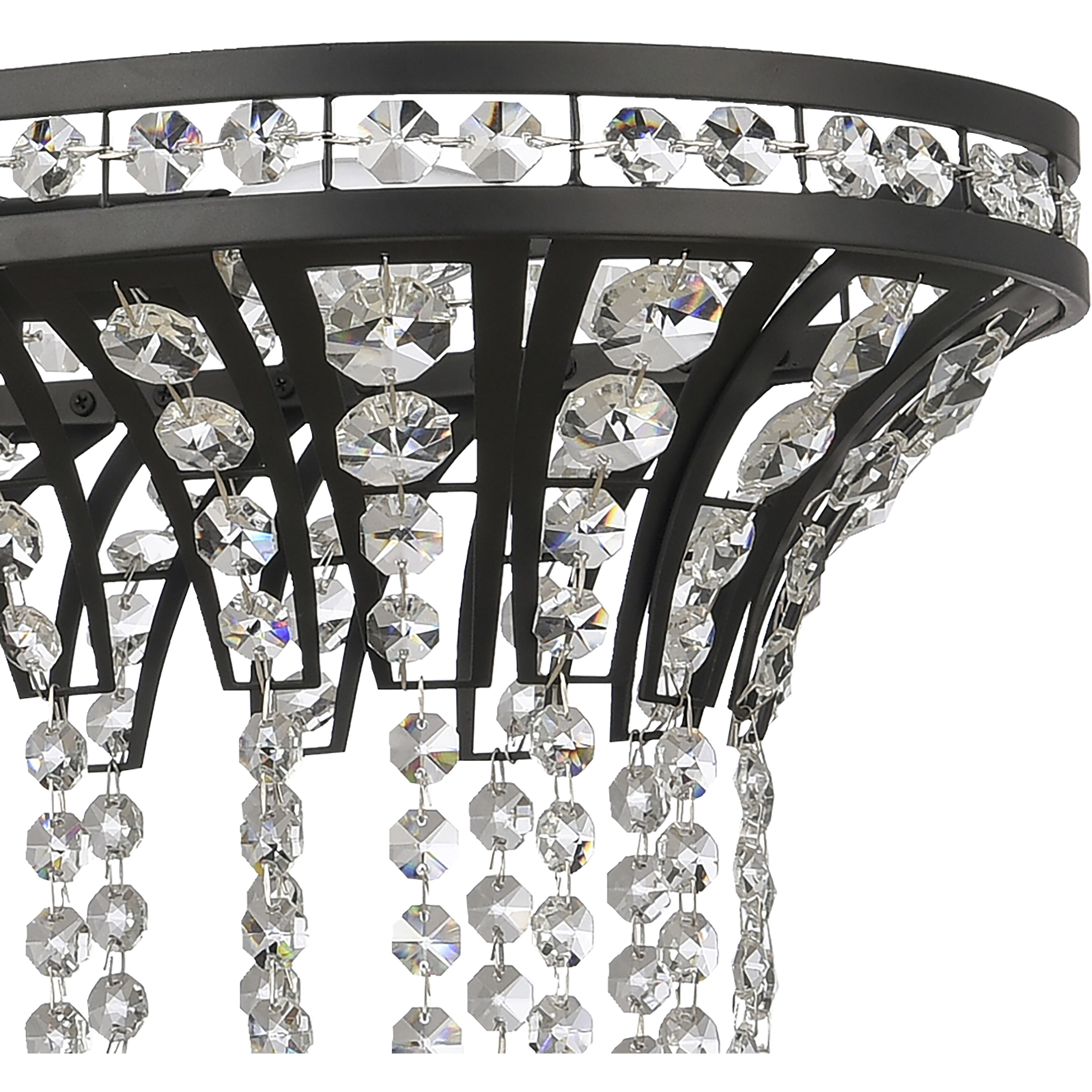 Fantania 4 Light 36 inch Matte Black Linear Chandelier Ceiling Light