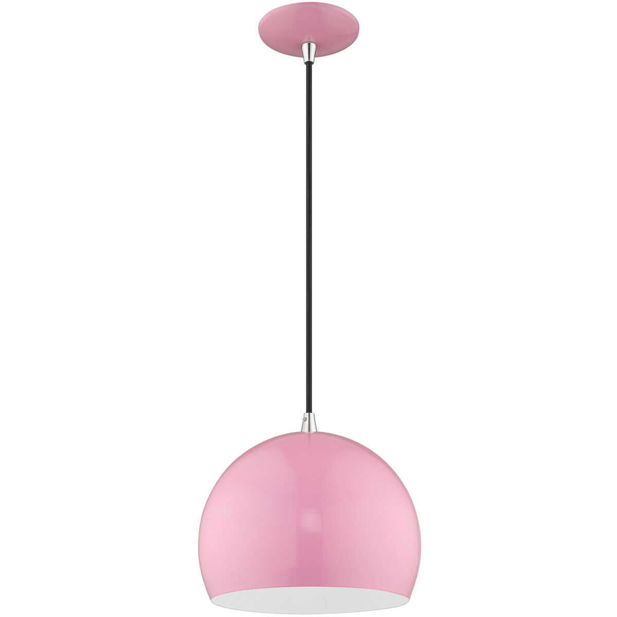Allison 1 Light 10 inch Shiny Pink Mini Pendant Ceiling Light