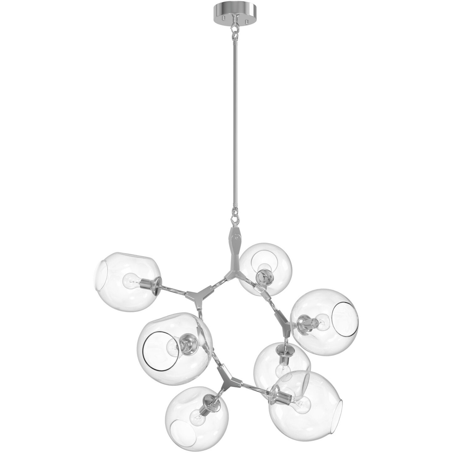 Fairfax Ave. 7 Light 28 inch Matte Chrome Chandelier Ceiling Light