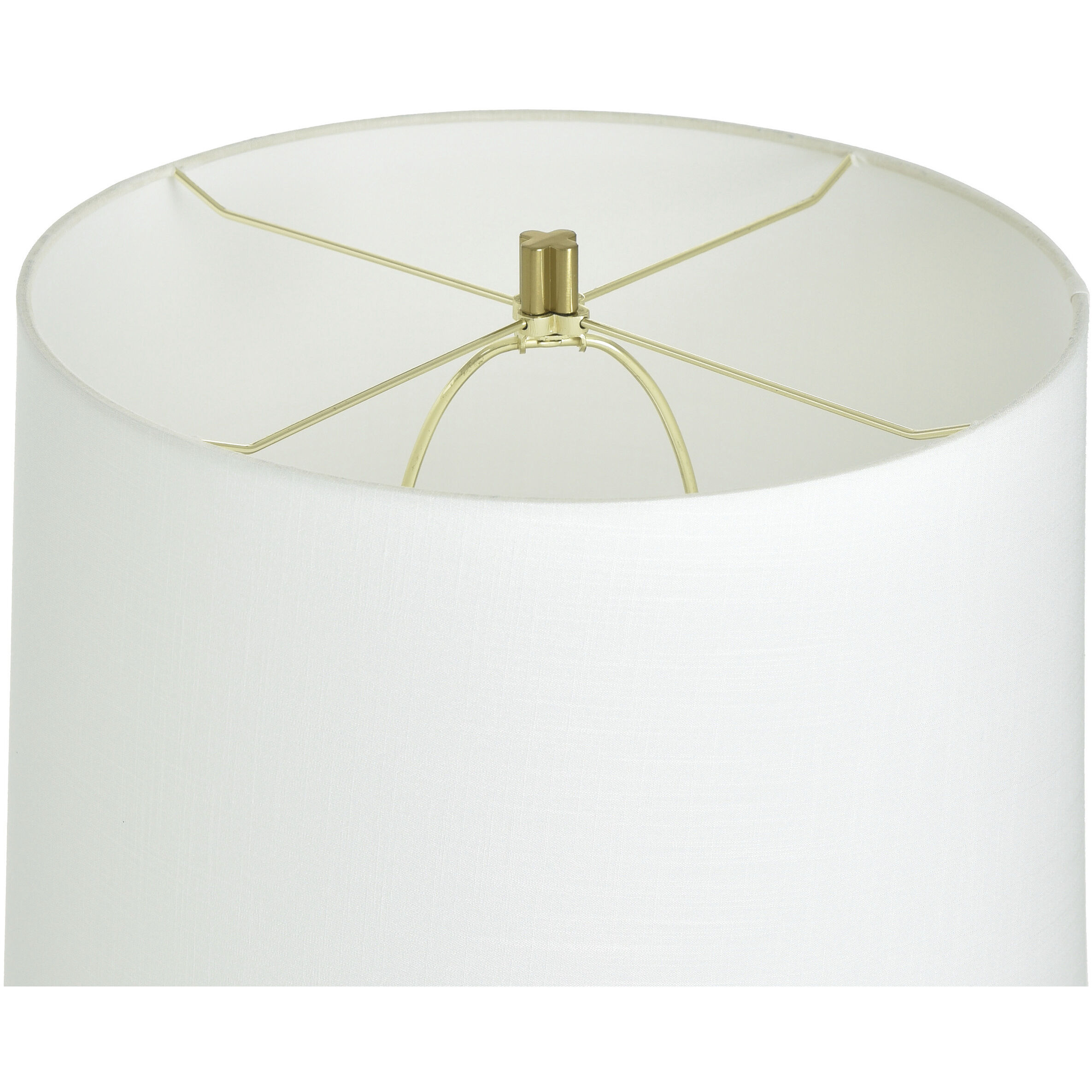 Caspian 30 inch 150 watt Polished Brass and White Table Lamp Portable Light