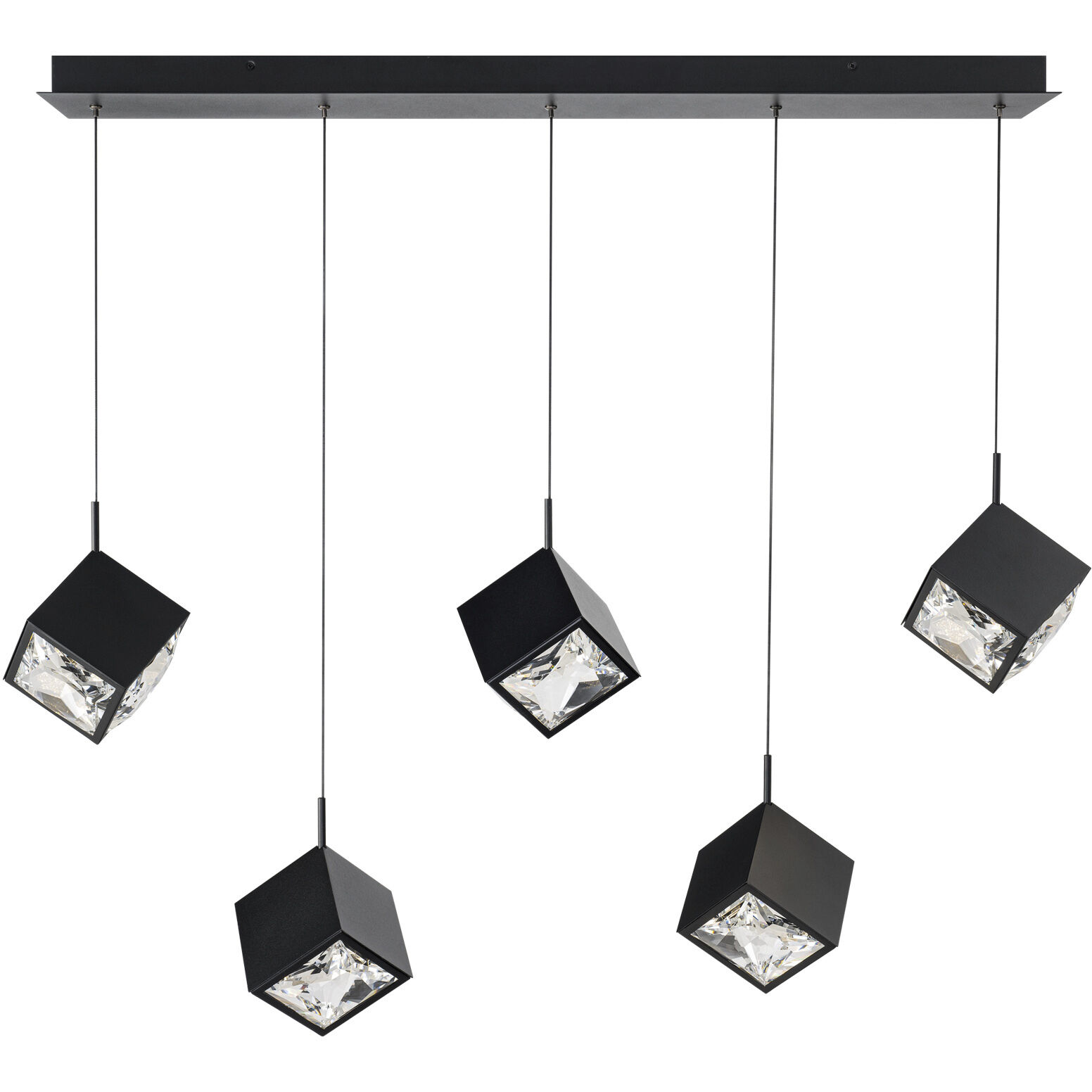 Ice Cube LED 7.75 inch Black Multi-Light Pendant Ceiling Light, dweLED
