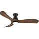 Swell Flush Illuminated 56 inch Matte Black with Walnut Blades Fan