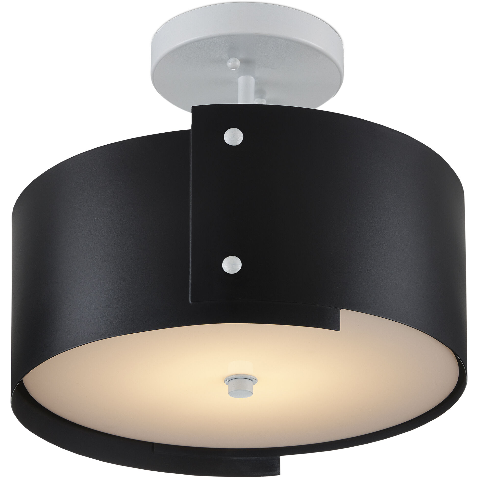 Ritsu 1 Light 13.75 inch Blacksmith and Sugar White Semi-Flush Mount Ceiling Light