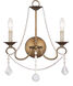 Pennington 2 Light 13 inch Antique Gold Leaf Wall Sconce Wall Light