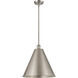 Ballston Cone LED 16 inch Brushed Satin Nickel Pendant Ceiling Light