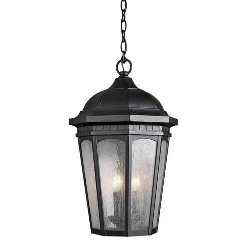 Courtyard 3 Light 12 inch Textured Black Outdoor Hanging Pendant