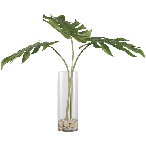 Ibero Clear Glass with Natural Stones Split Leaf Palm