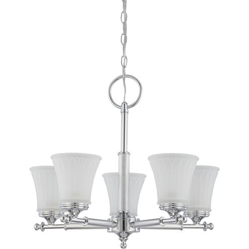 Teller 5 Light 22 inch Polished Chrome Chandelier Ceiling Light