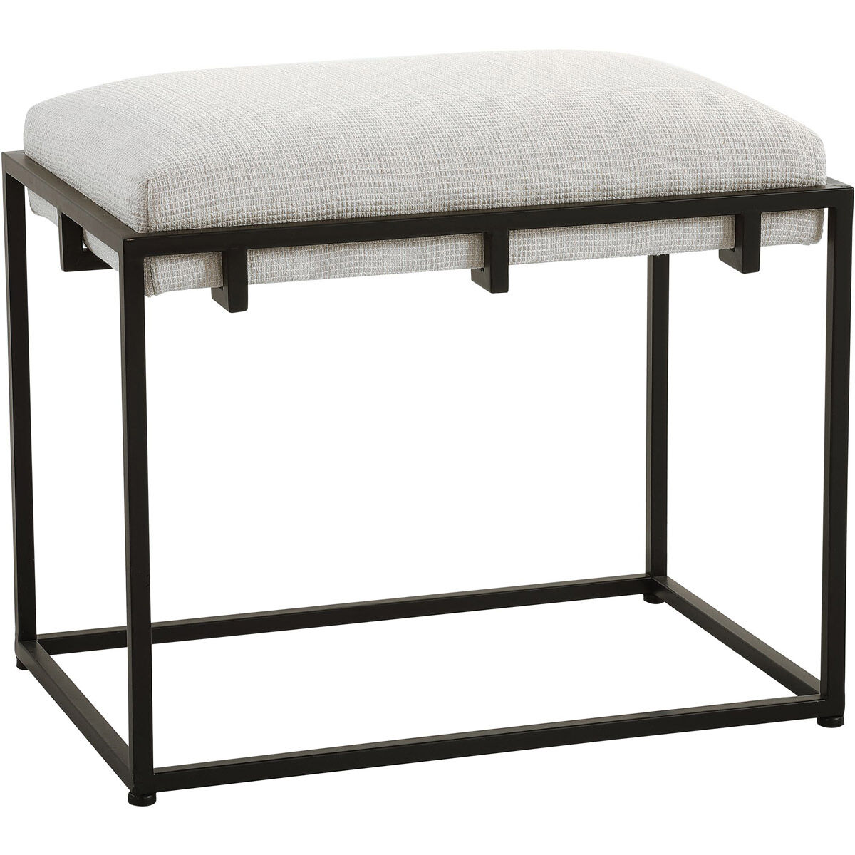 Paradox Matte Black with White Waffle Textured Polyester Bench
