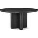 Kesden 60 X 60 inch Silent Black Round Dining Table, Wooden