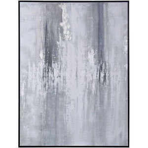 Smeared Metal Smeared White-Silver Foil-Dark Grey-Painted Wall Art