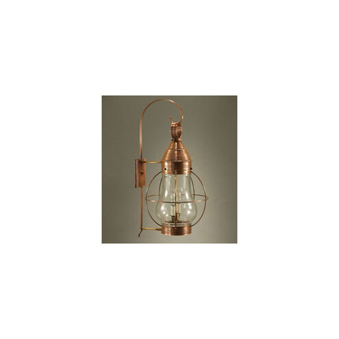 Bosc 2 Light 28 inch Antique Copper Outdoor Wall Lantern in Optic Glass, Candelabra