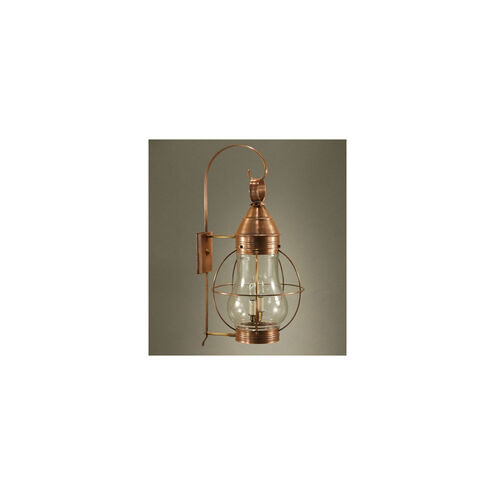 Bosc 1 Light 28 inch Verdi Gris Outdoor Wall Lantern in Clear Glass, Medium