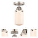 Nouveau 2 Dover 1 Light 5 inch Brushed Satin Nickel Semi-Flush Mount Ceiling Light in Matte White Glass