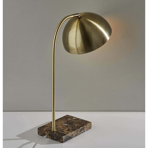 Paxton 18 inch 60.00 watt Antique Brass Desk Lamp Portable Light