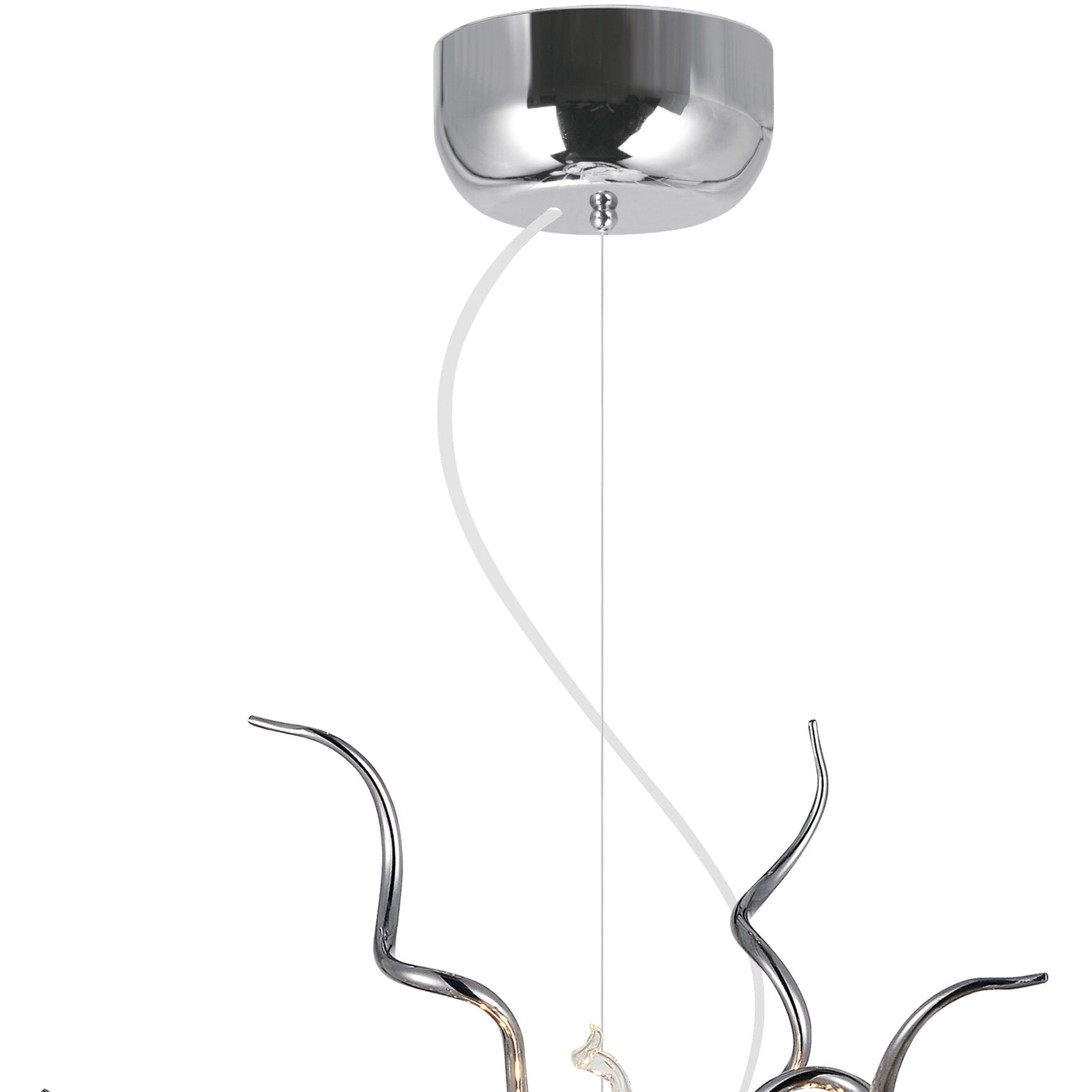 CWI Lighting 5573P23C R Twist LED 23 inch Chrome Chandelier Ceiling Light