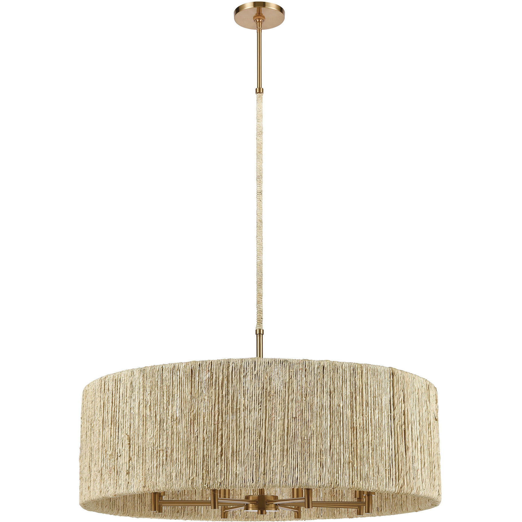 Abaca 8 Light 33 inch Satin Brass Chandelier Ceiling Light