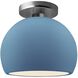 Radiance 1 Light 7 inch Sky Blue and Brushed Nickel Semi Flush Ceiling Light