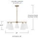 Charlie 5 Light 28 inch Matte Brass Chandelier Ceiling Light in Matte White