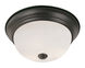 Button Frost 3 Light Rubbed Oil Bronze Flush Mount Ceiling Light