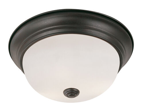 Button Frost 3 Light Rubbed Oil Bronze Flush Mount Ceiling Light