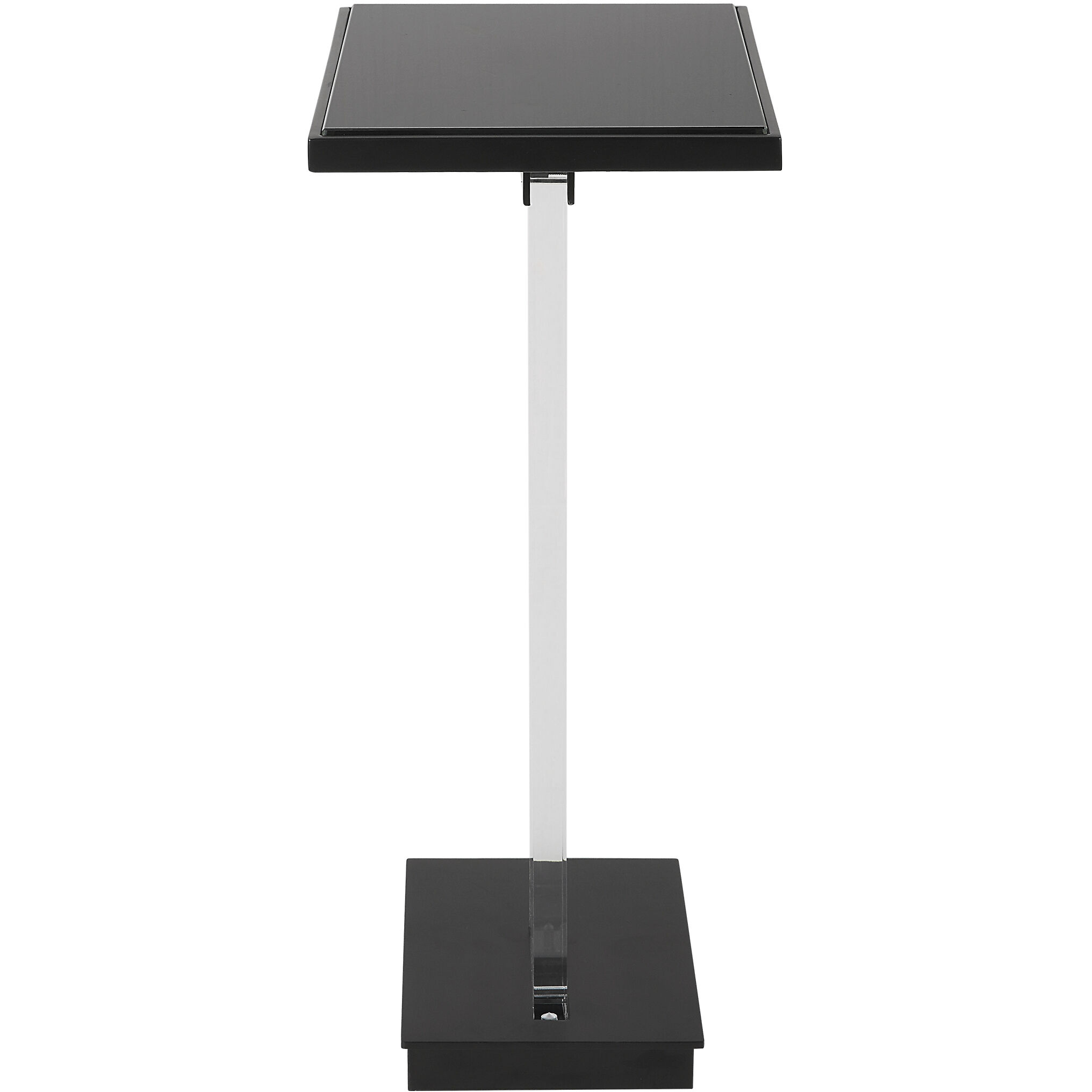 Angle 22.75 X 12.5 inch Black Mirror and Black Accent Table