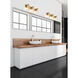 Titus 3 Light 24 inch Modern Gold Bath Vanity Light Wall Light