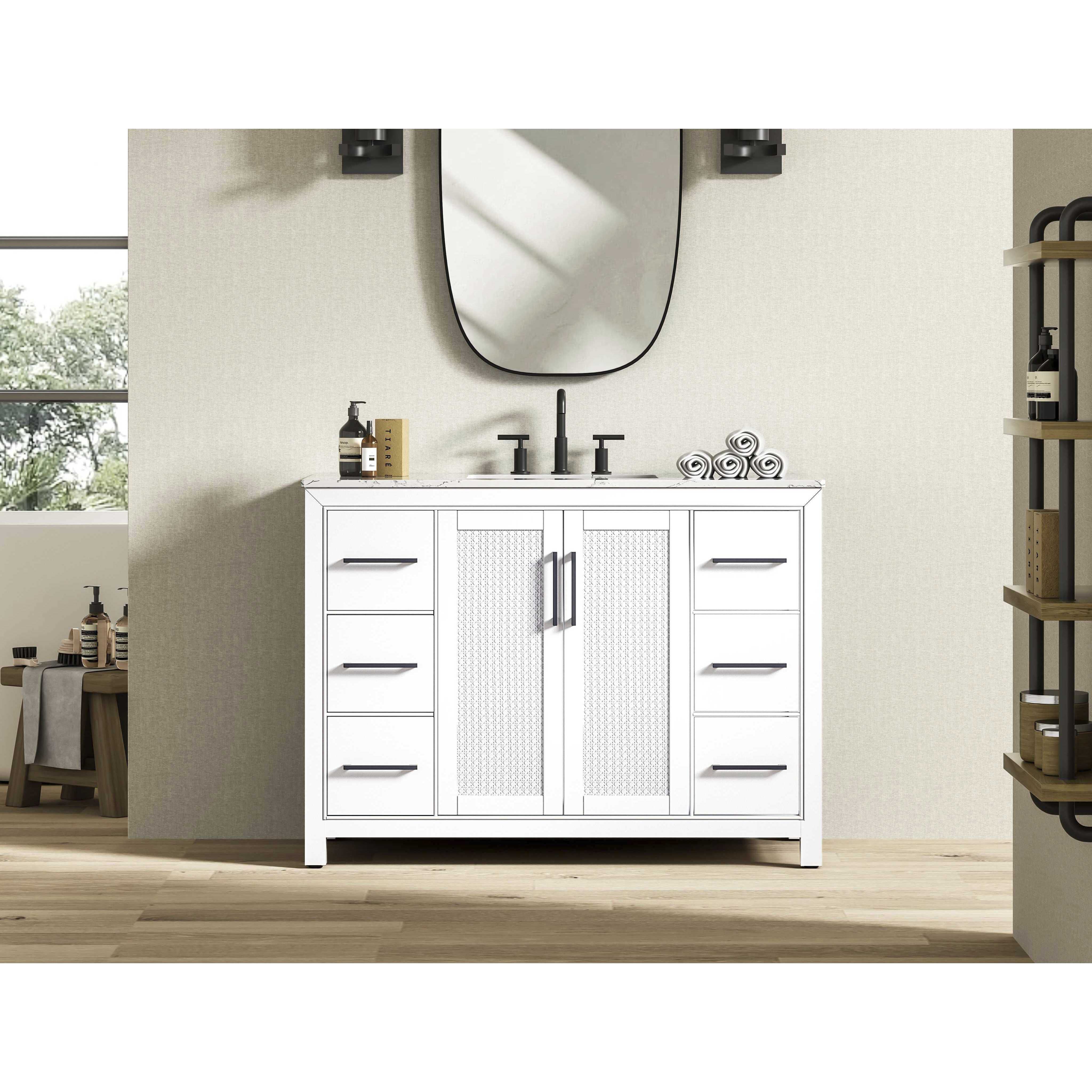 Alina 48 X 34 inch White Bathroom Vanity Cabinet