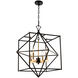 Roxton LED 25 inch Matte Black and Harvest Brass Chandelier Ceiling Light