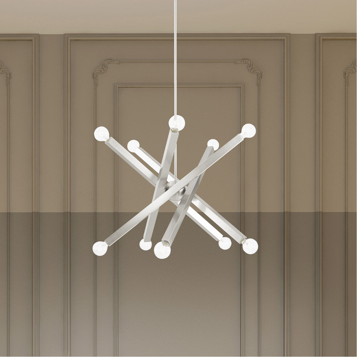 Solna 10 Light 34 inch Brushed Nickel Chandelier Ceiling Light